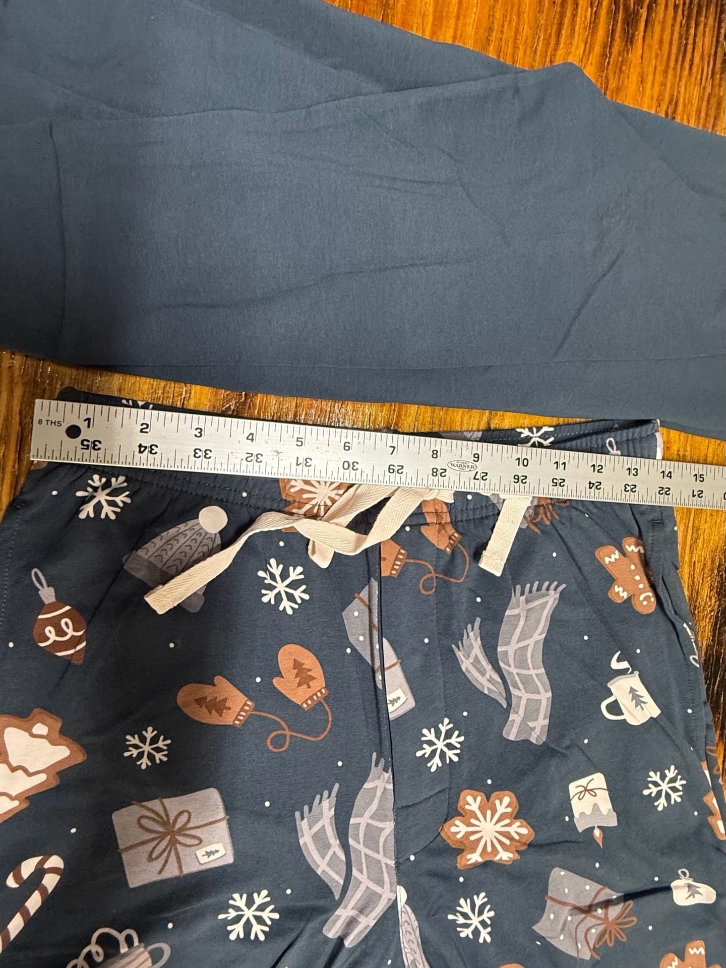 Pajamagram Holiday Henley Pajama Set Size SM Dark Blue Christmas 9