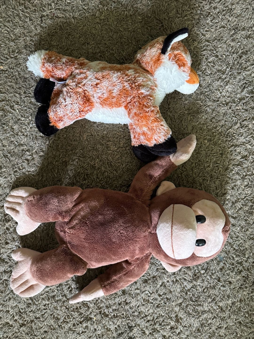 Lot of 2 Stuffed Plush Toys Fox and Curious George Monkey 1