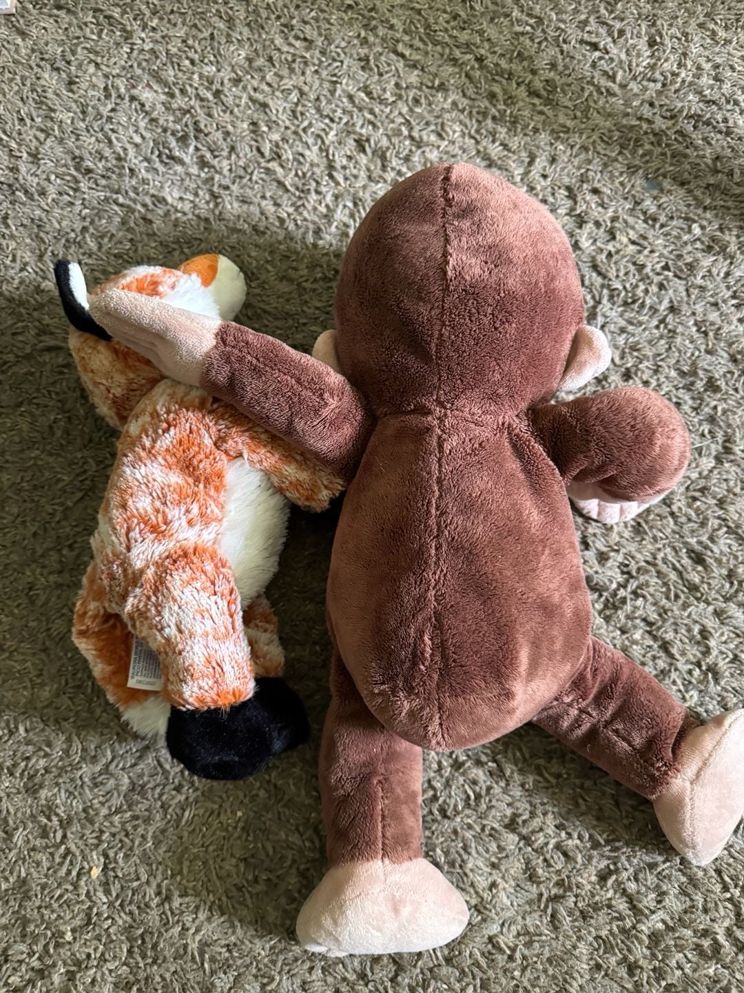 Lot of 2 Stuffed Plush Toys Fox and Curious George Monkey 4