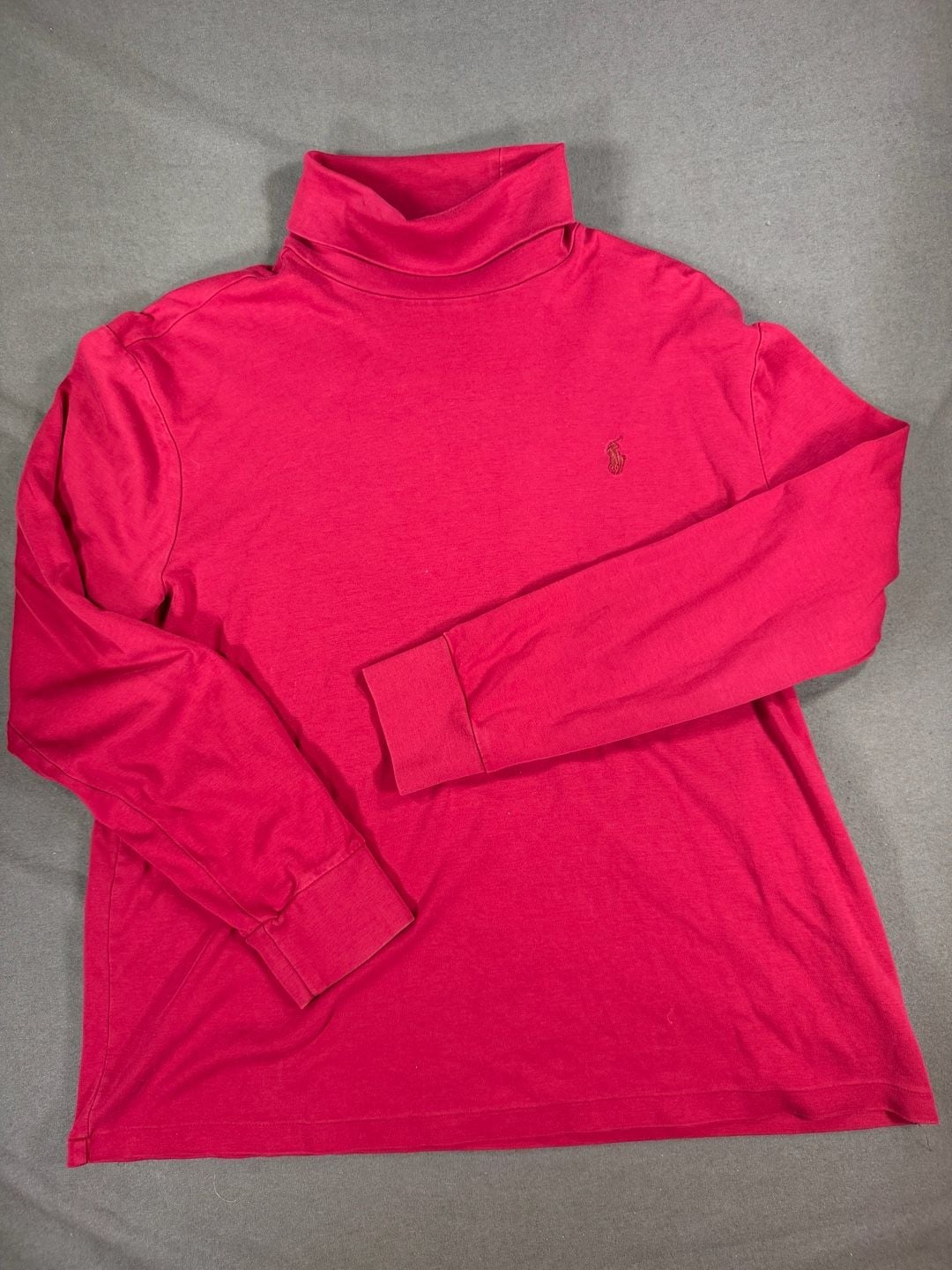 Polo Ralph Lauren Turtleneck Size L Red Cotton Long Sleeve Shirt 2