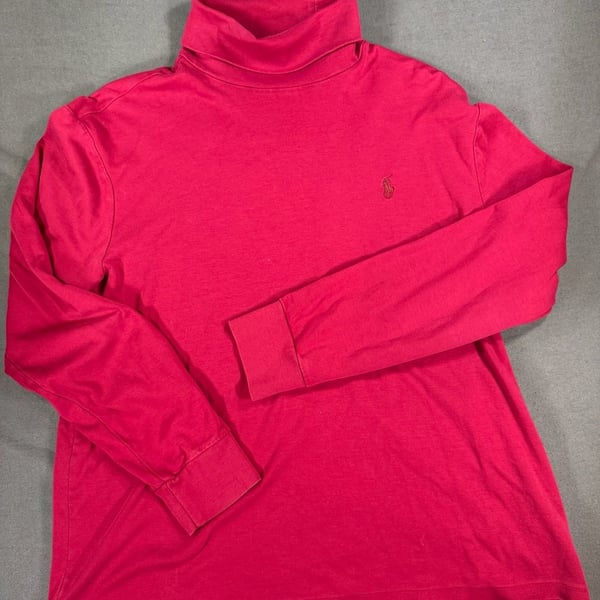 Polo Ralph Lauren Turtleneck Size L Red Cotton Long Sleeve Shirt