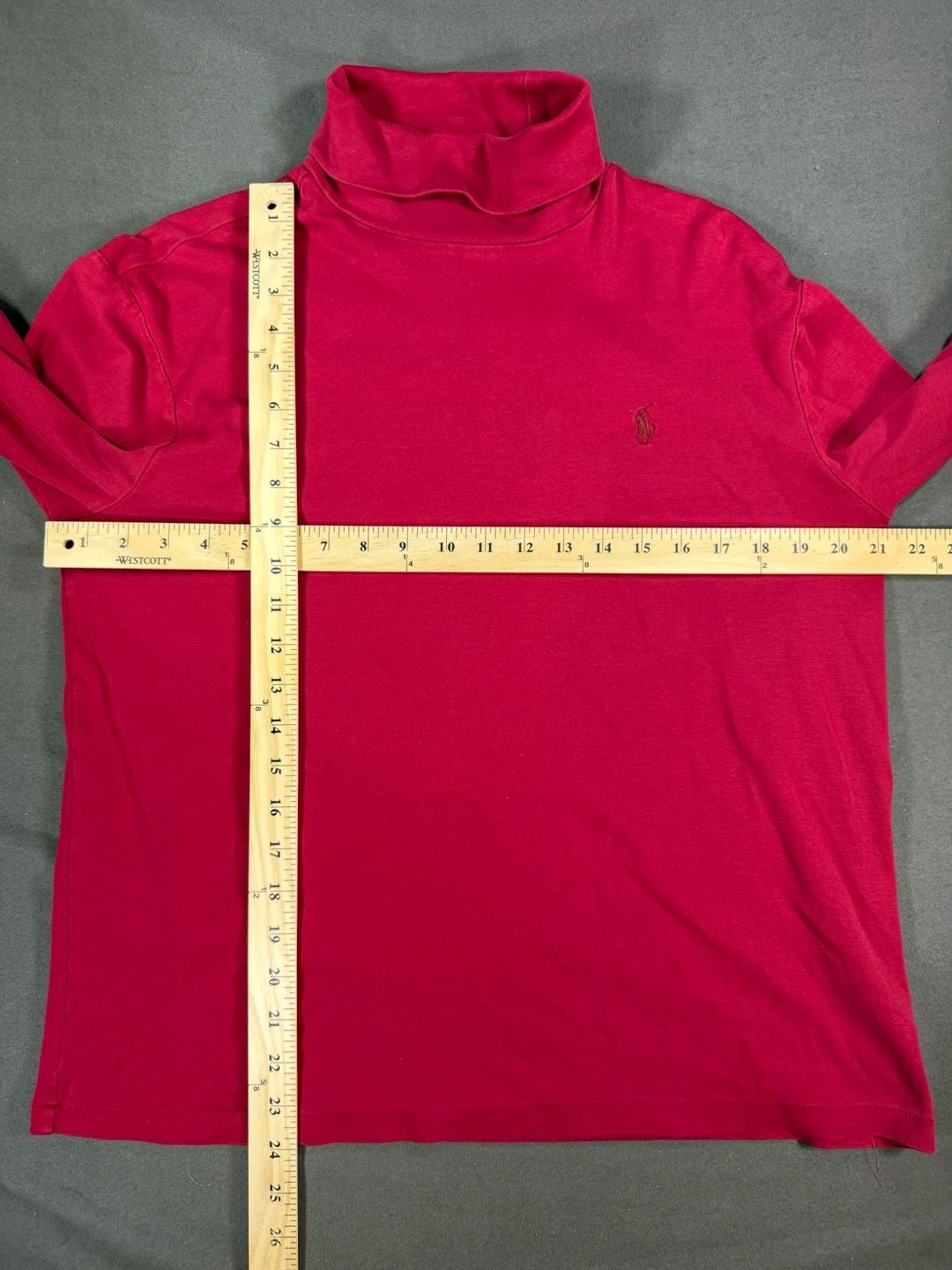 Polo Ralph Lauren Turtleneck Size L Red Cotton Long Sleeve Shirt 6