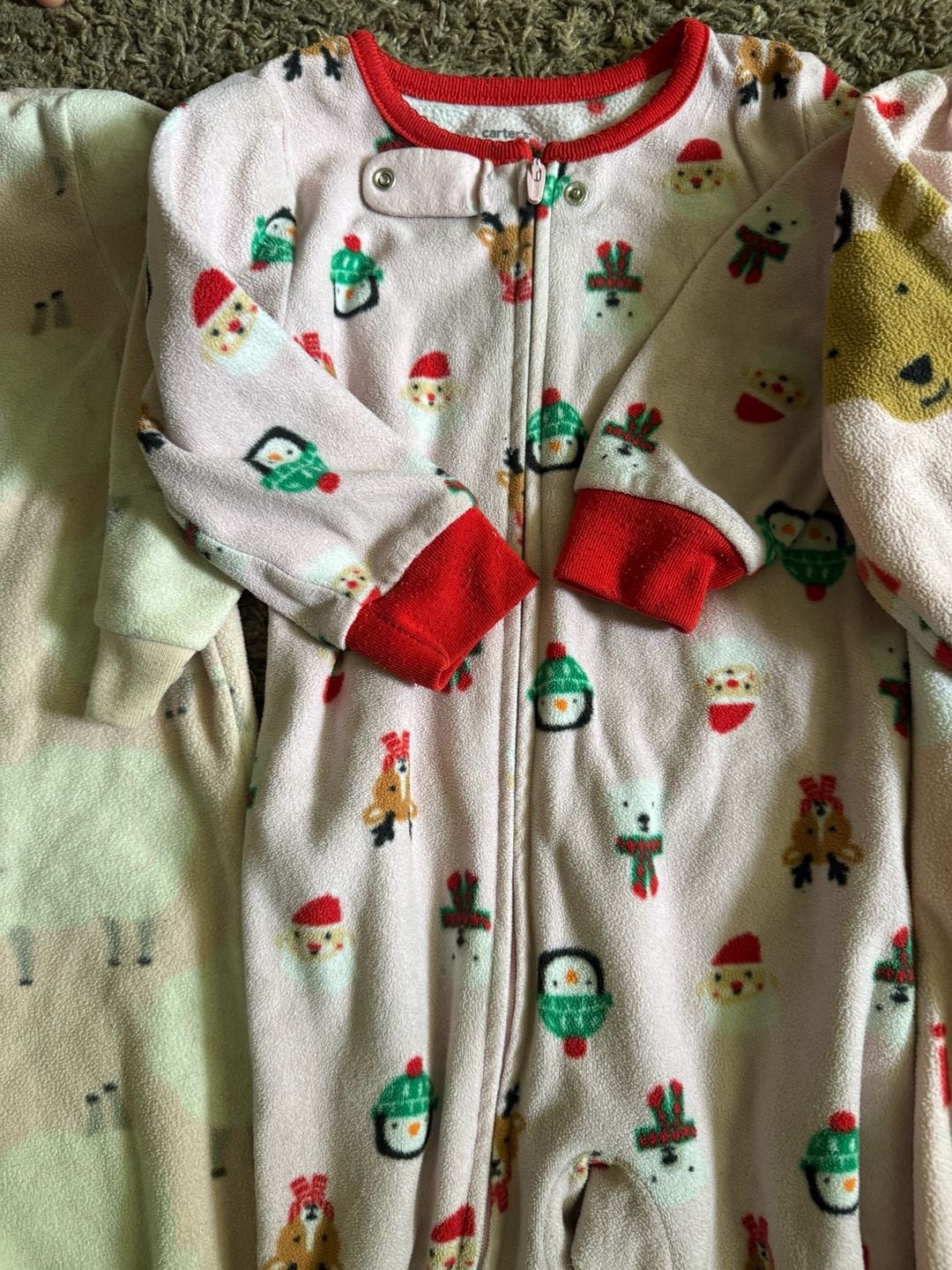 Carter's Holiday Sleep and Play Size 18M Lot of 3 3
