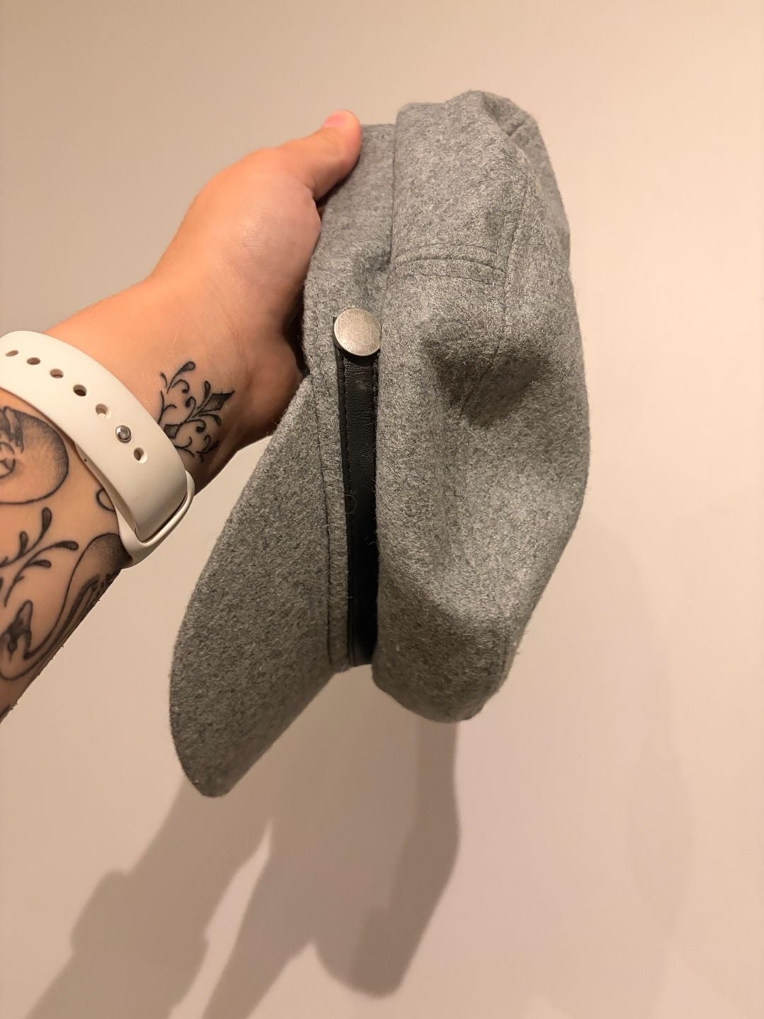 A New Day Newsboy Cap Gray Wool Blend Faux Leather Trim New With Tags 2