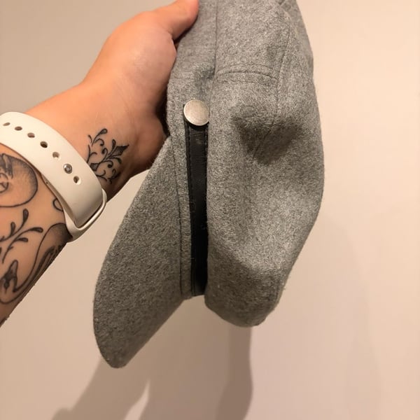 A New Day Newsboy Cap Gray Wool Blend Faux Leather Trim New With Tags