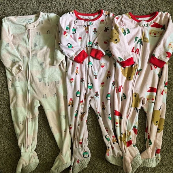 Carter's Holiday Sleep and Play Size 18M Lot of 3