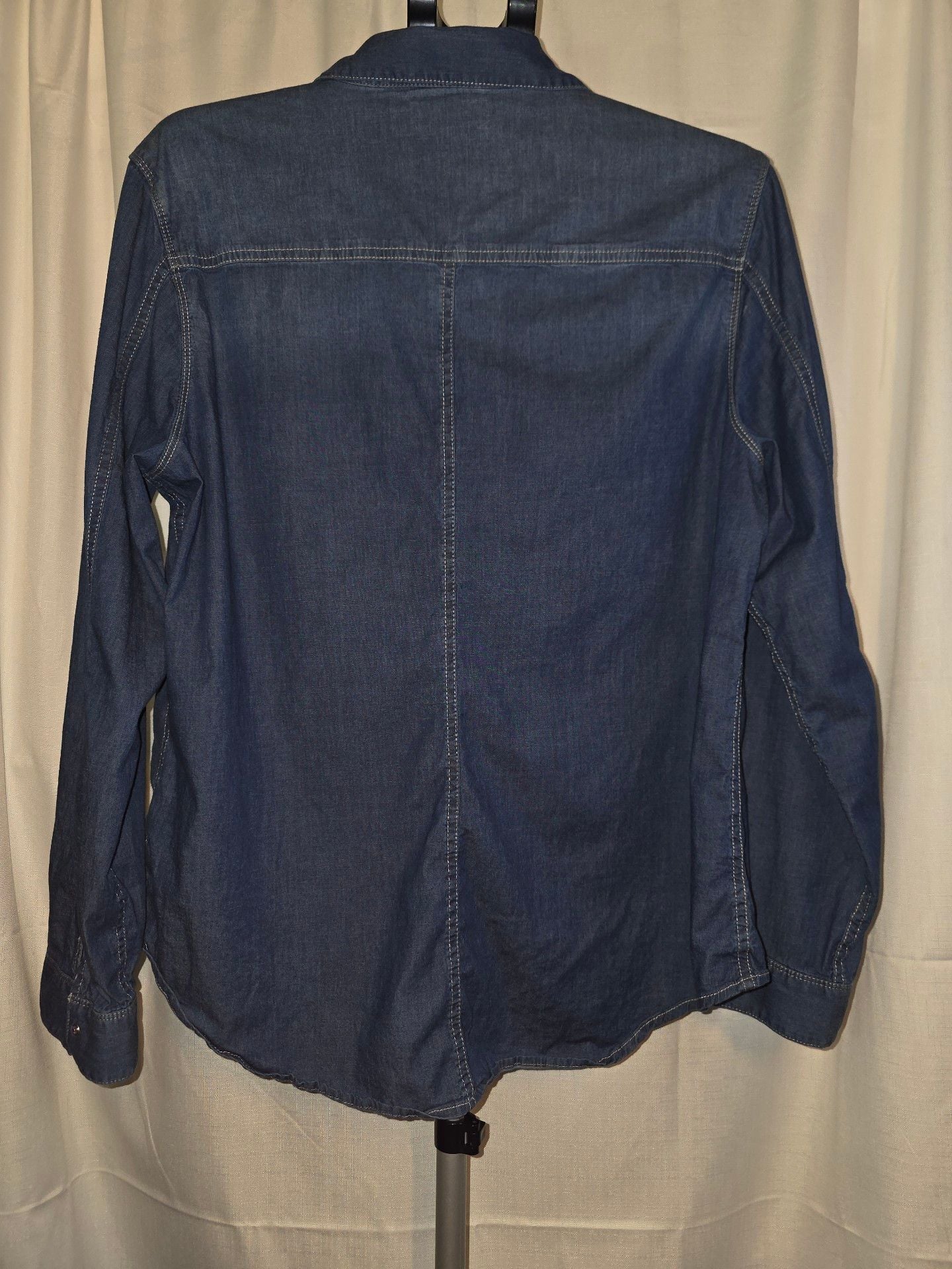 Calvin Klein Jeans Denim Shirt Women's Long Sleeve Snap Button 2xl 3