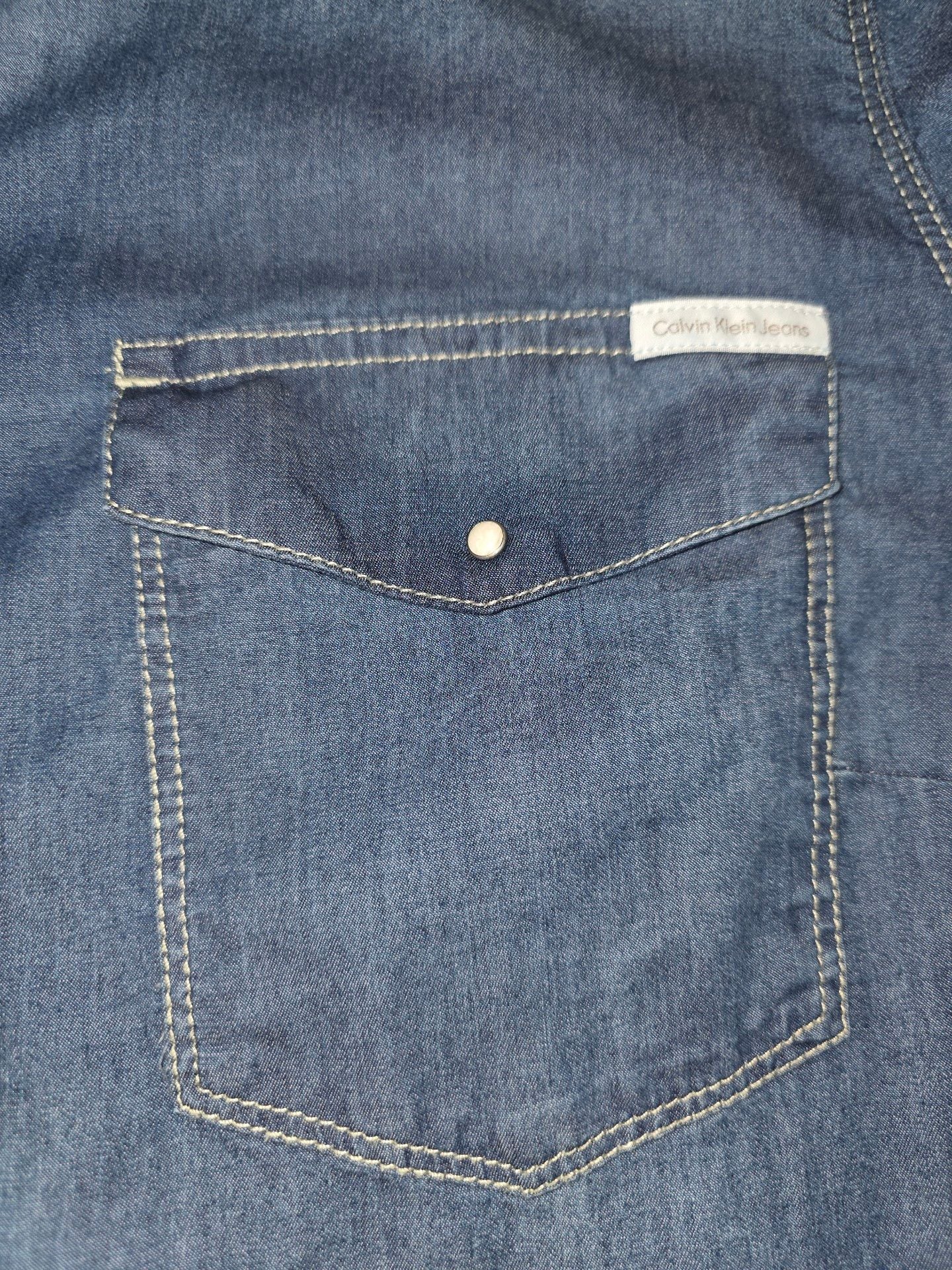 Calvin Klein Jeans Denim Shirt Women's Long Sleeve Snap Button 2xl 5