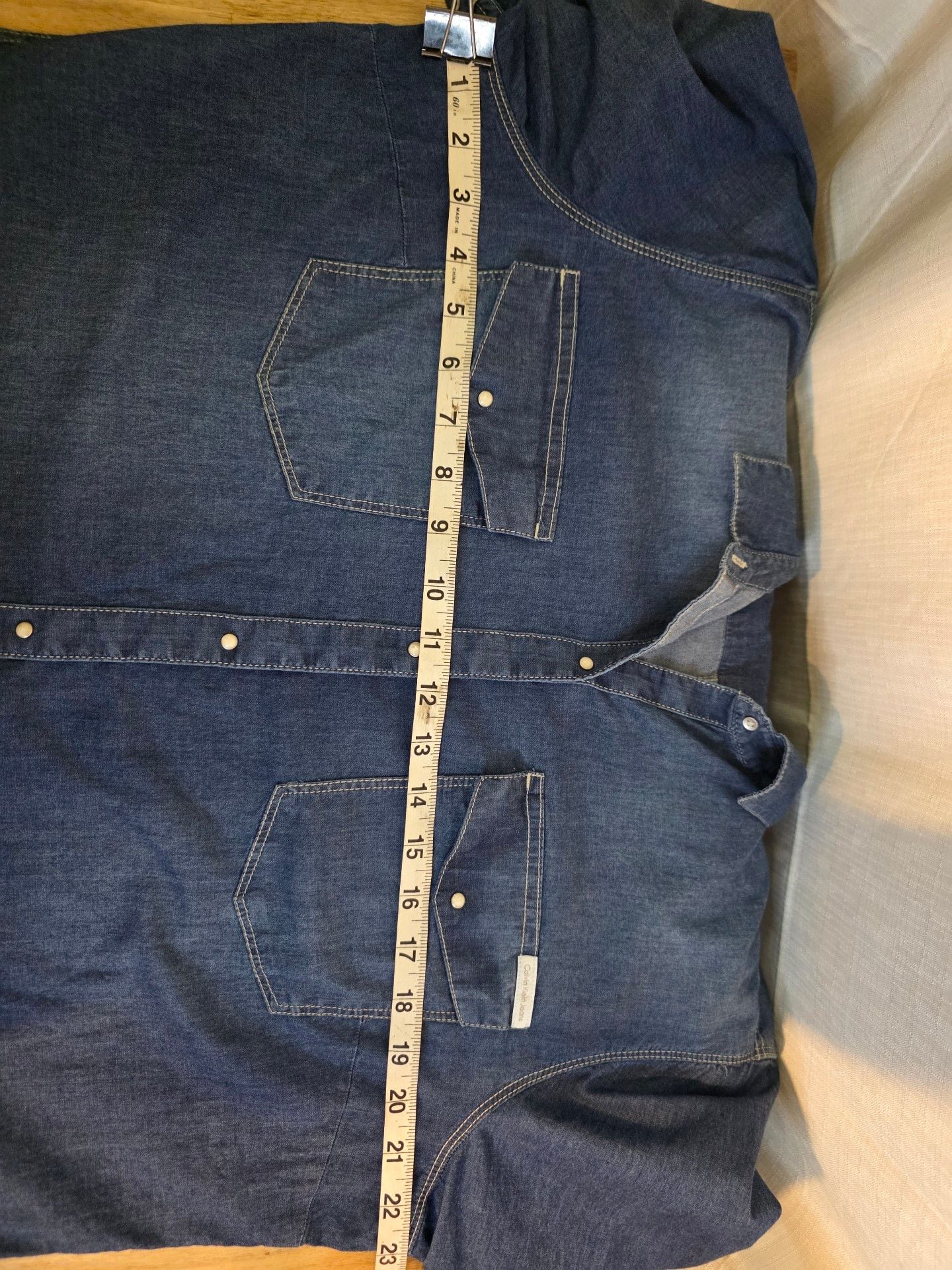 Calvin Klein Jeans Denim Shirt Women's Long Sleeve Snap Button 2xl 6