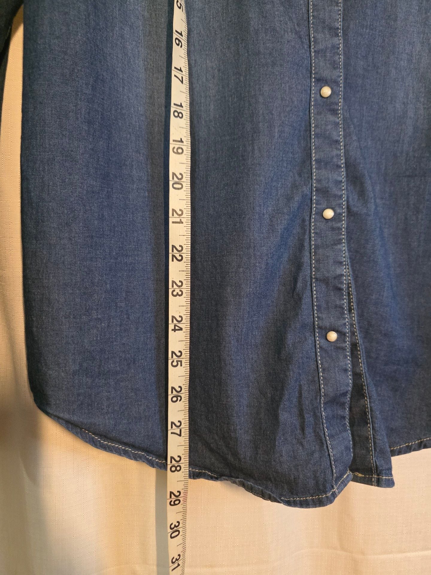 Calvin Klein Jeans Denim Shirt Women's Long Sleeve Snap Button 2xl 7