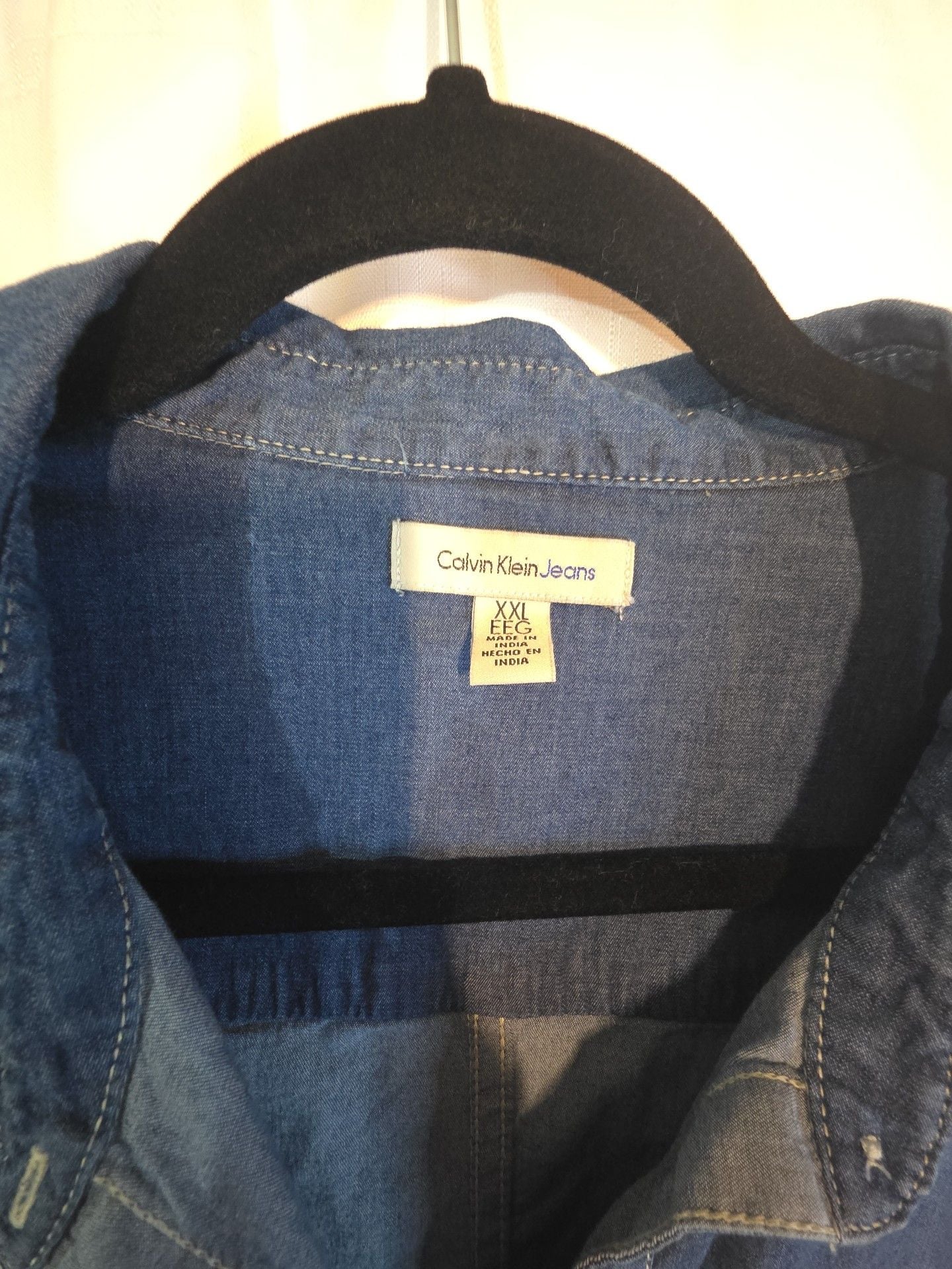 Calvin Klein Jeans Denim Shirt Women's Long Sleeve Snap Button 2xl 8