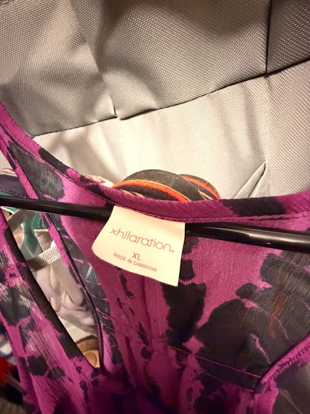 Xhilaration Dress Size XL Purple Black Tie-Dye Hi-Low Racerback 4