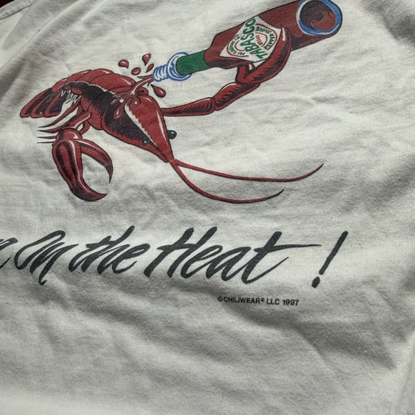 Tabasco Sportswear T-Shirt Size L Pour On The Heat Lobster