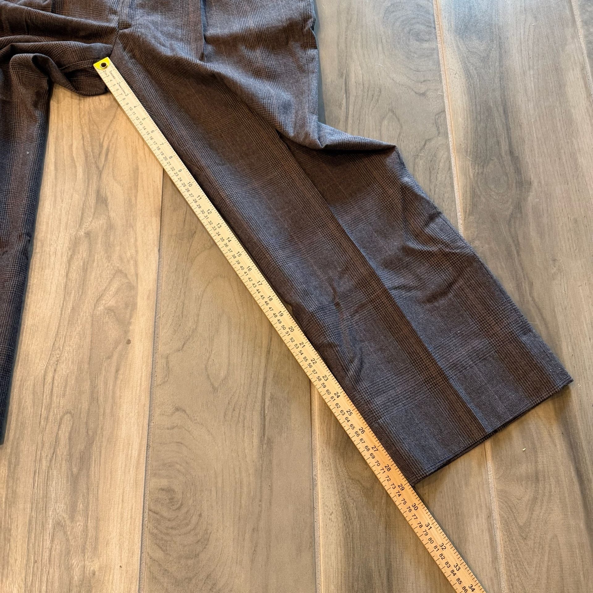 English Manor Suit Jacket and Pants Brown Plaid Pure Wool 46R 10