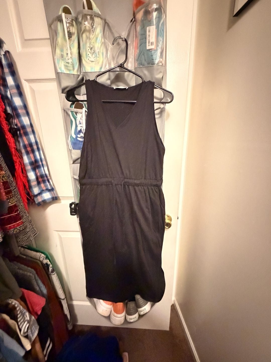 Zenana Dress Size L Black Sleeveless Drawstring Waist 2