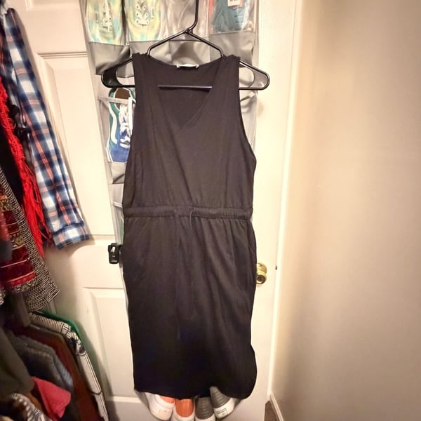 Zenana Dress Size L Black Sleeveless Drawstring Waist