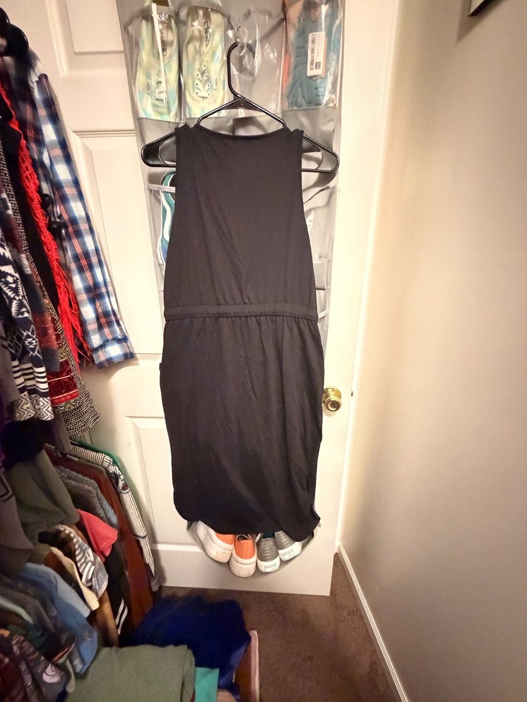 Zenana Dress Size L Black Sleeveless Drawstring Waist 3