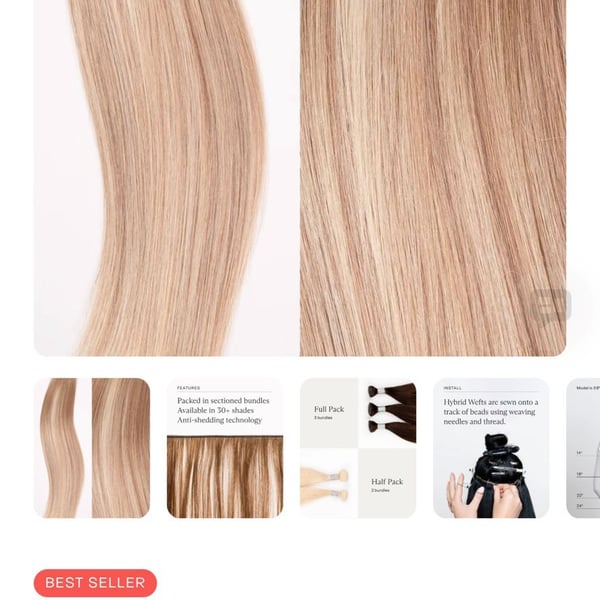 Donna Bella Hybrid Weft Extensions 7N & 11N Light Blonde Balayage