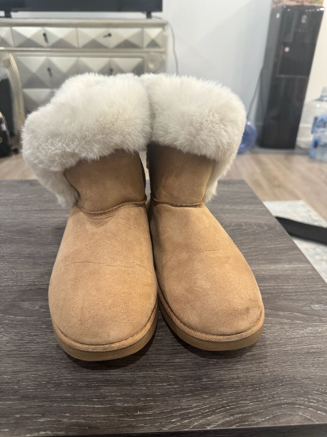 Juicy Couture Faux Fur Ankle Boots Chestnut Brown 2