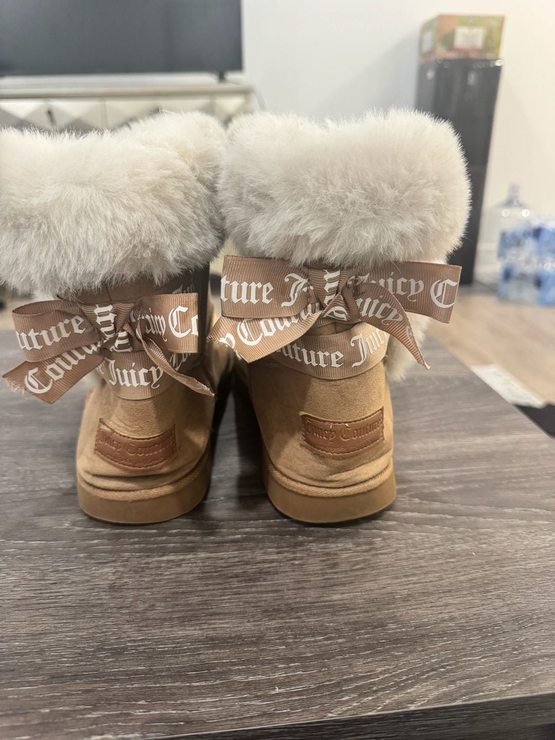 Juicy Couture Faux Fur Ankle Boots Chestnut Brown 3
