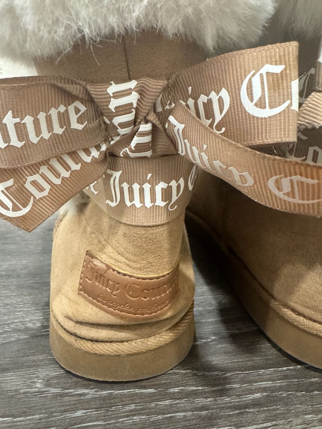 Juicy Couture Faux Fur Ankle Boots Chestnut Brown 4