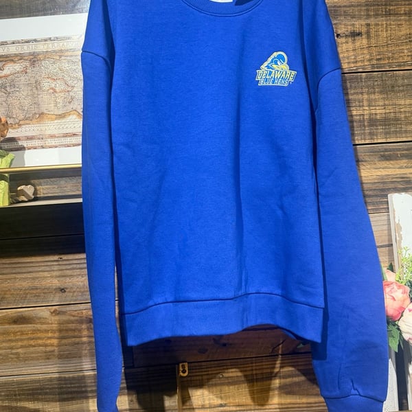 Antigua Delaware Blue Hens Victory Crew Size L Blue Sweatshirt