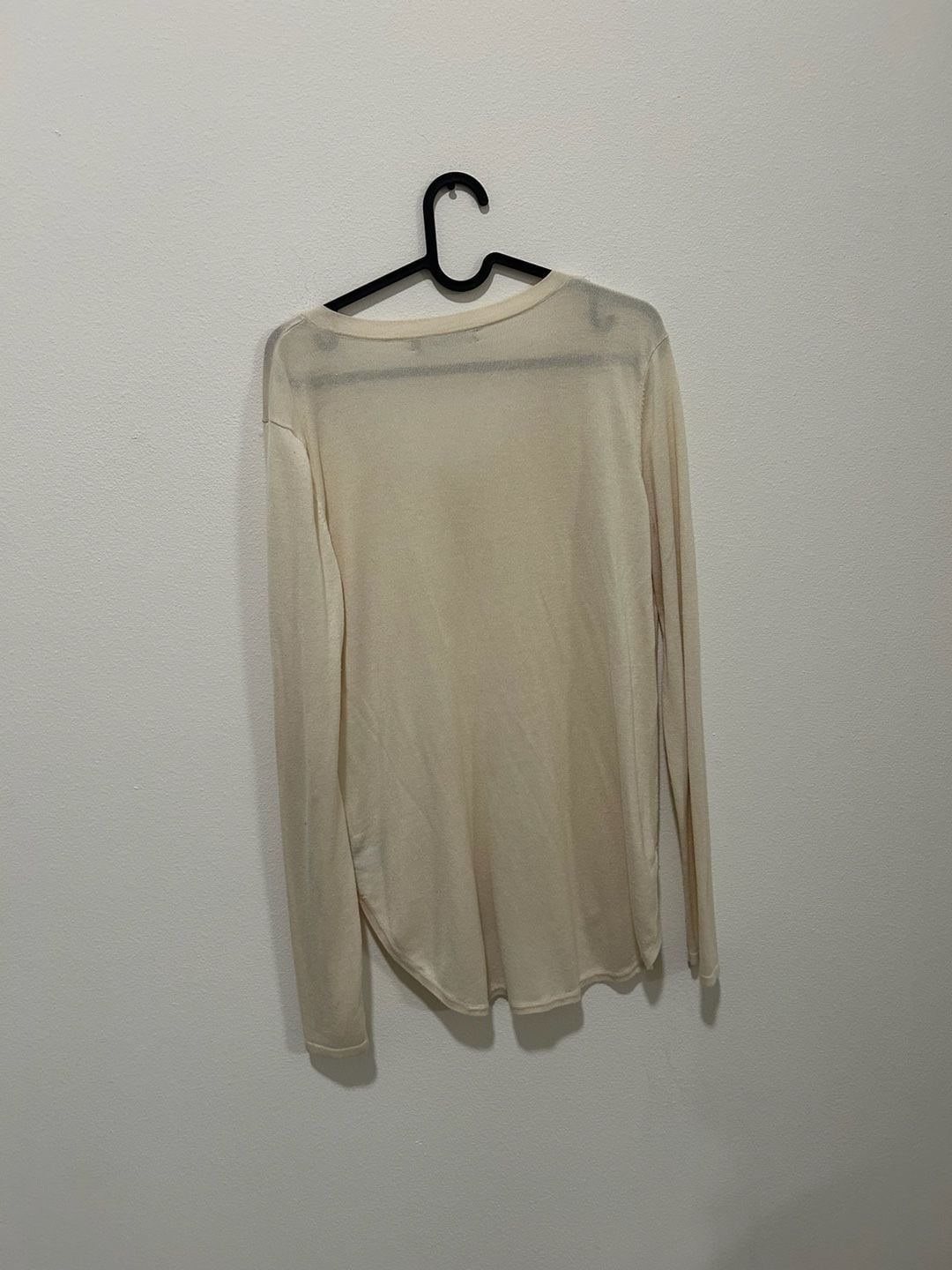 Lauren Ralph Lauren V-Neck Sweater Ivory Modal Silk Blend 6