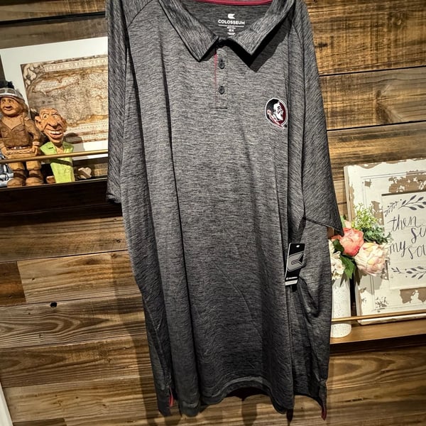 Colosseum Florida State Seminoles Down Swing Polo Size 6X Gray
