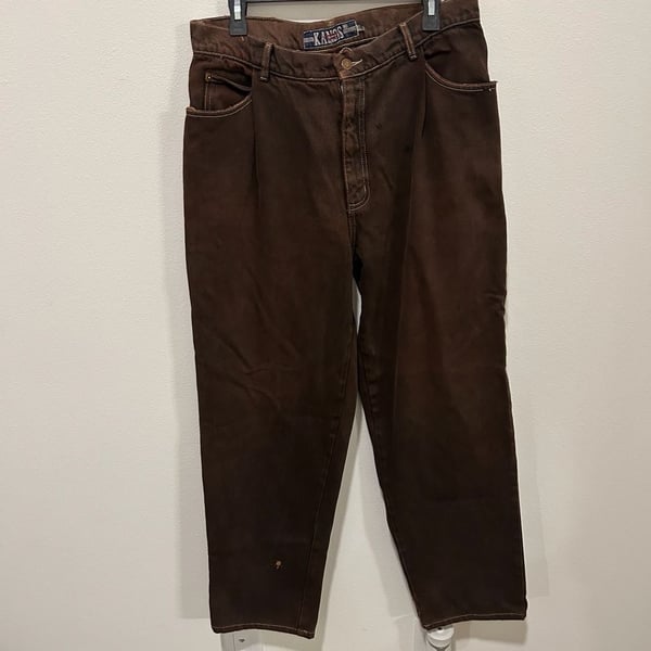 Kansas Jeans Size 36 Brown Pleated Pants