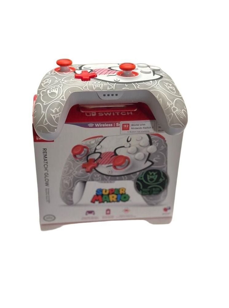 PDP Super Mario Boo Rematch Glow Wireless Controller for Nintendo Switch 4