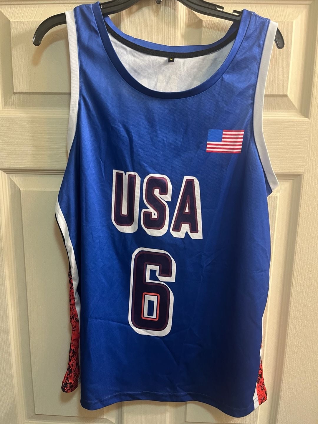 Team USA LeBron James Basketball Jersey Size M Blue #6 2