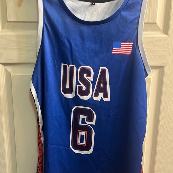 Team USA LeBron James Basketball Jersey Size M Blue #6