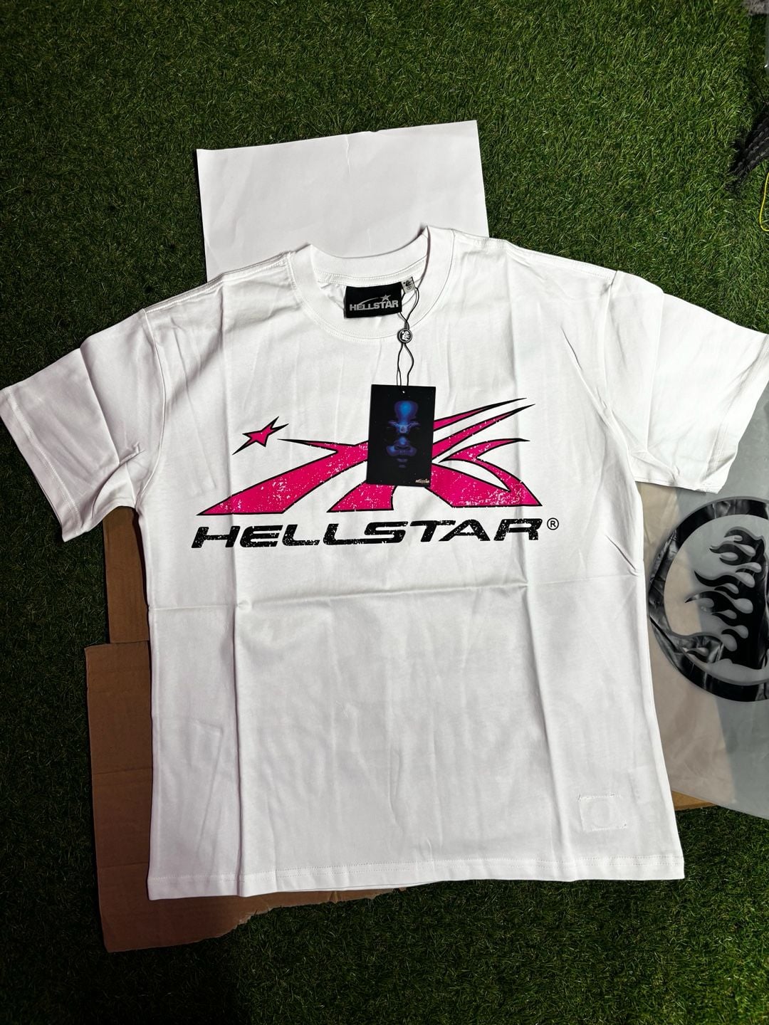 Hellstar Sport Logo T-Shirt White Pink 2