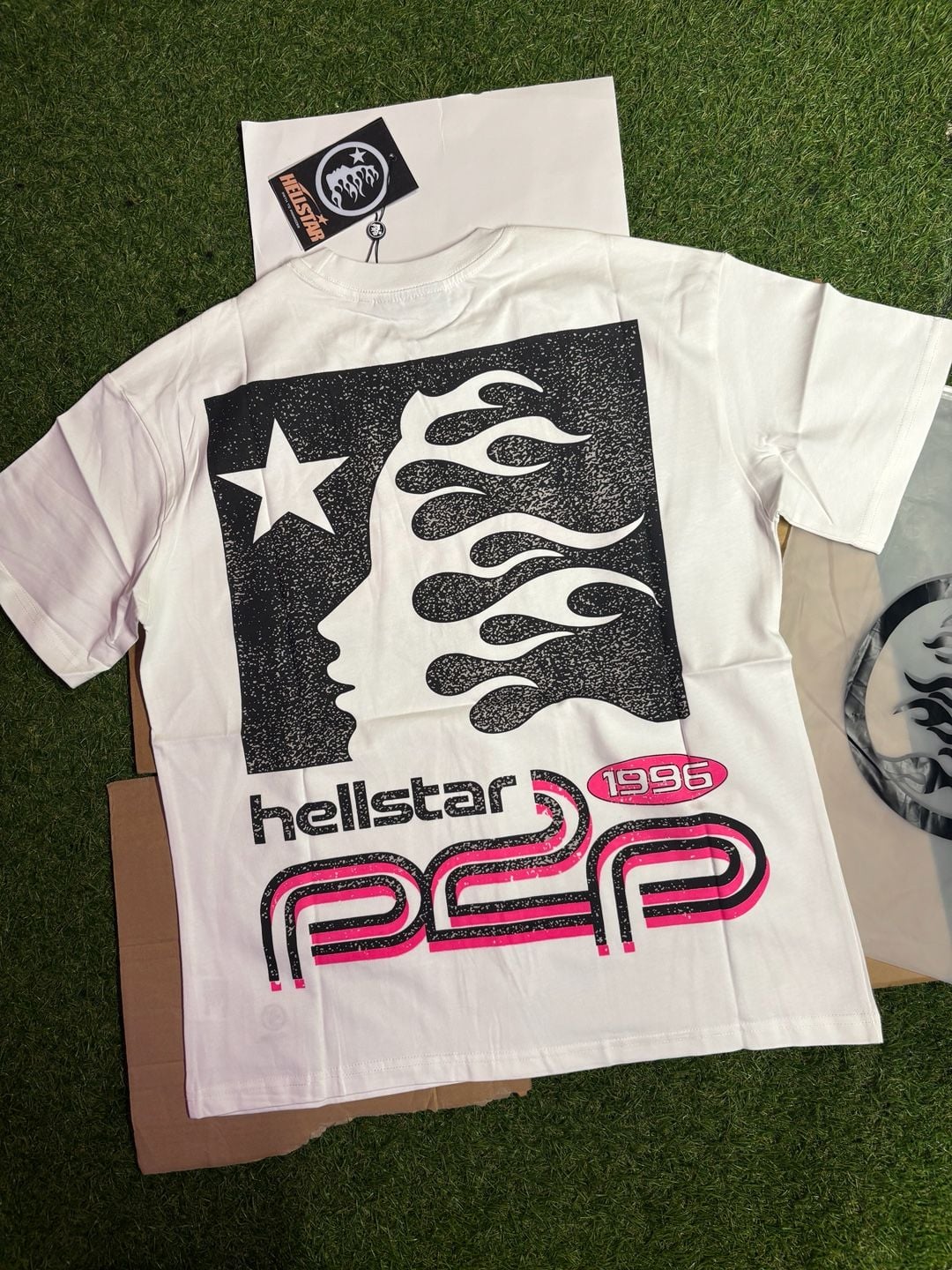 Hellstar Sport Logo T-Shirt White Pink 3