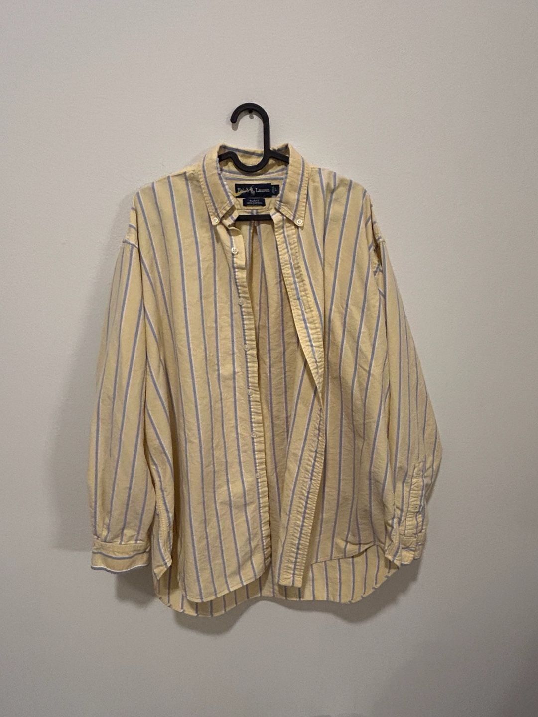 Ralph Lauren Blake Long Sleeve Shirt Size L Yellow Blue Striped Cotton 2
