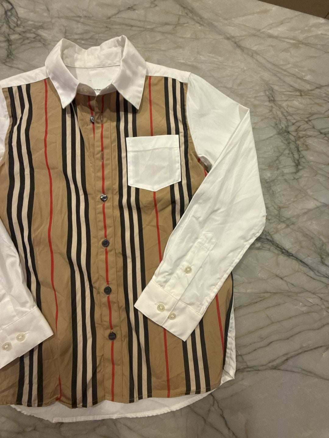 Burberry Icon Stripe Cotton Shirt Size 8Y Check Long Sleeve 3