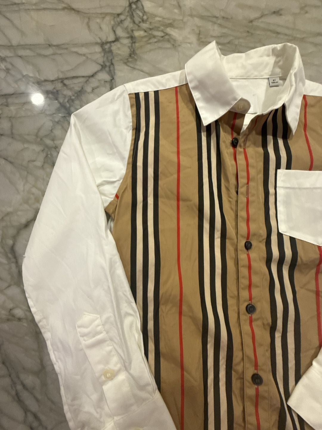 Burberry Icon Stripe Cotton Shirt Size 8Y Check Long Sleeve 4