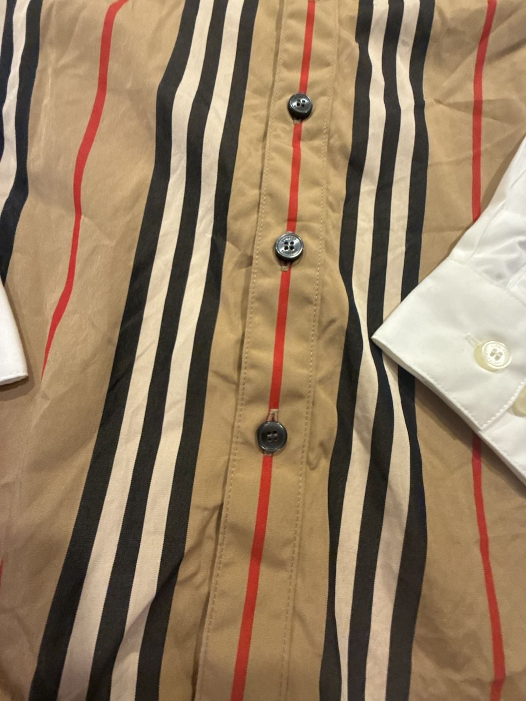 Burberry Icon Stripe Cotton Shirt Size 8Y Check Long Sleeve 6