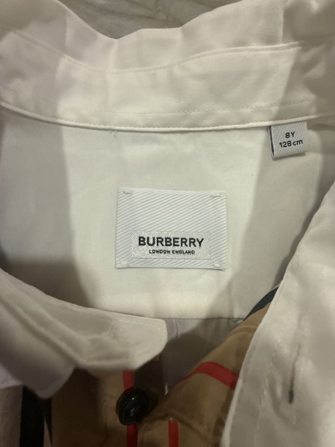 Burberry Icon Stripe Cotton Shirt Size 8Y Check Long Sleeve 7