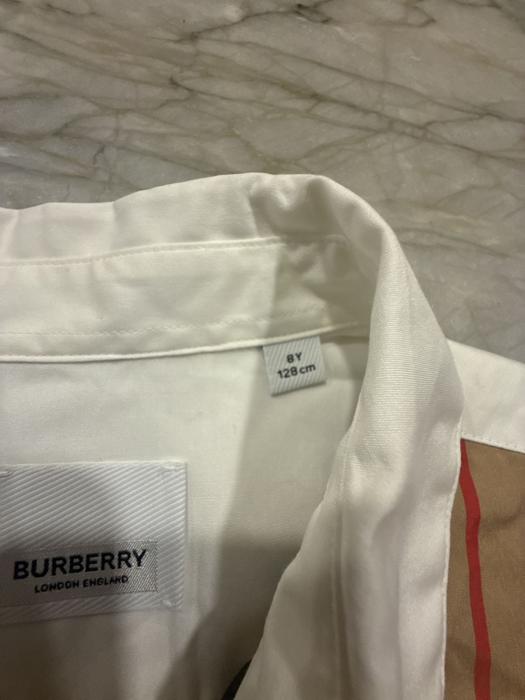 Burberry Icon Stripe Cotton Shirt Size 8Y Check Long Sleeve 8