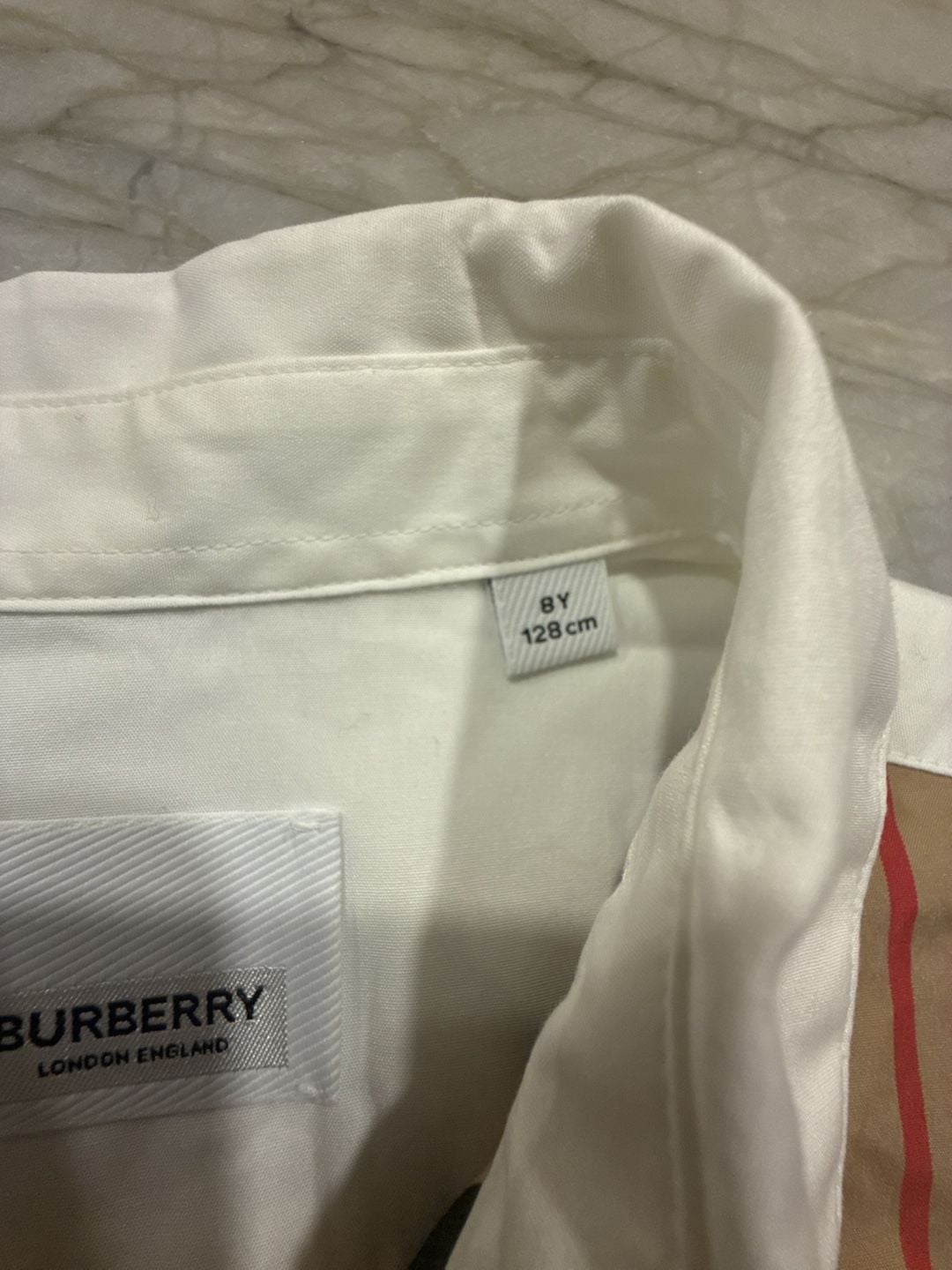 Burberry Icon Stripe Cotton Shirt Size 8Y Check Long Sleeve 9