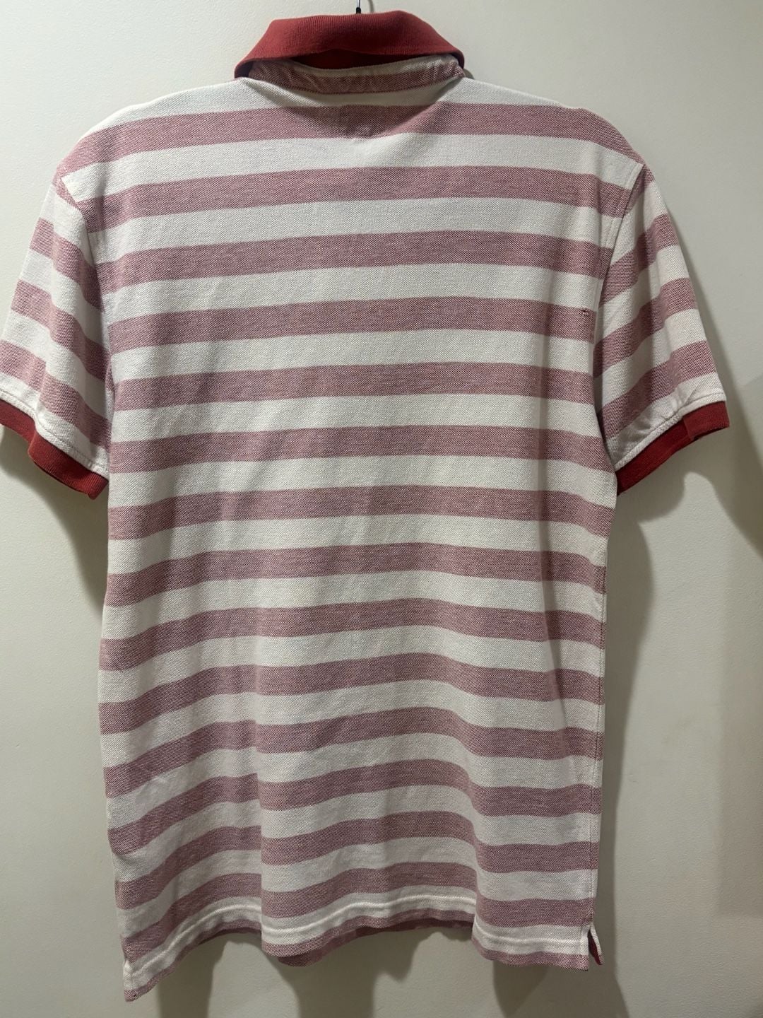 Levi’s Men’s Red Cream Striped Piqué Polo Shirt Logo Size Medium 3