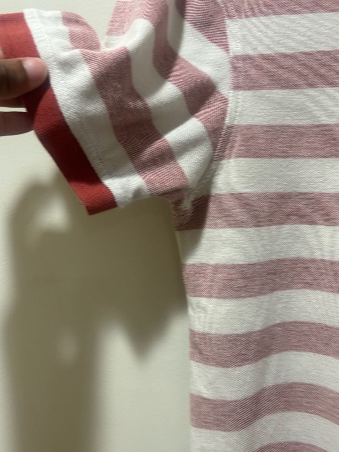 Levi’s Men’s Red Cream Striped Piqué Polo Shirt Logo Size Medium 7