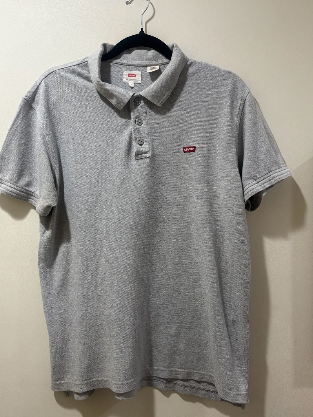 Levi’s Men’s Gray Short Sleeve Piqué Polo Shirt Size Medium 2