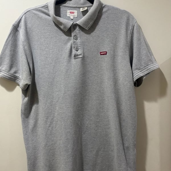 Levi’s Men’s Gray Short Sleeve Piqué Polo Shirt Size Medium