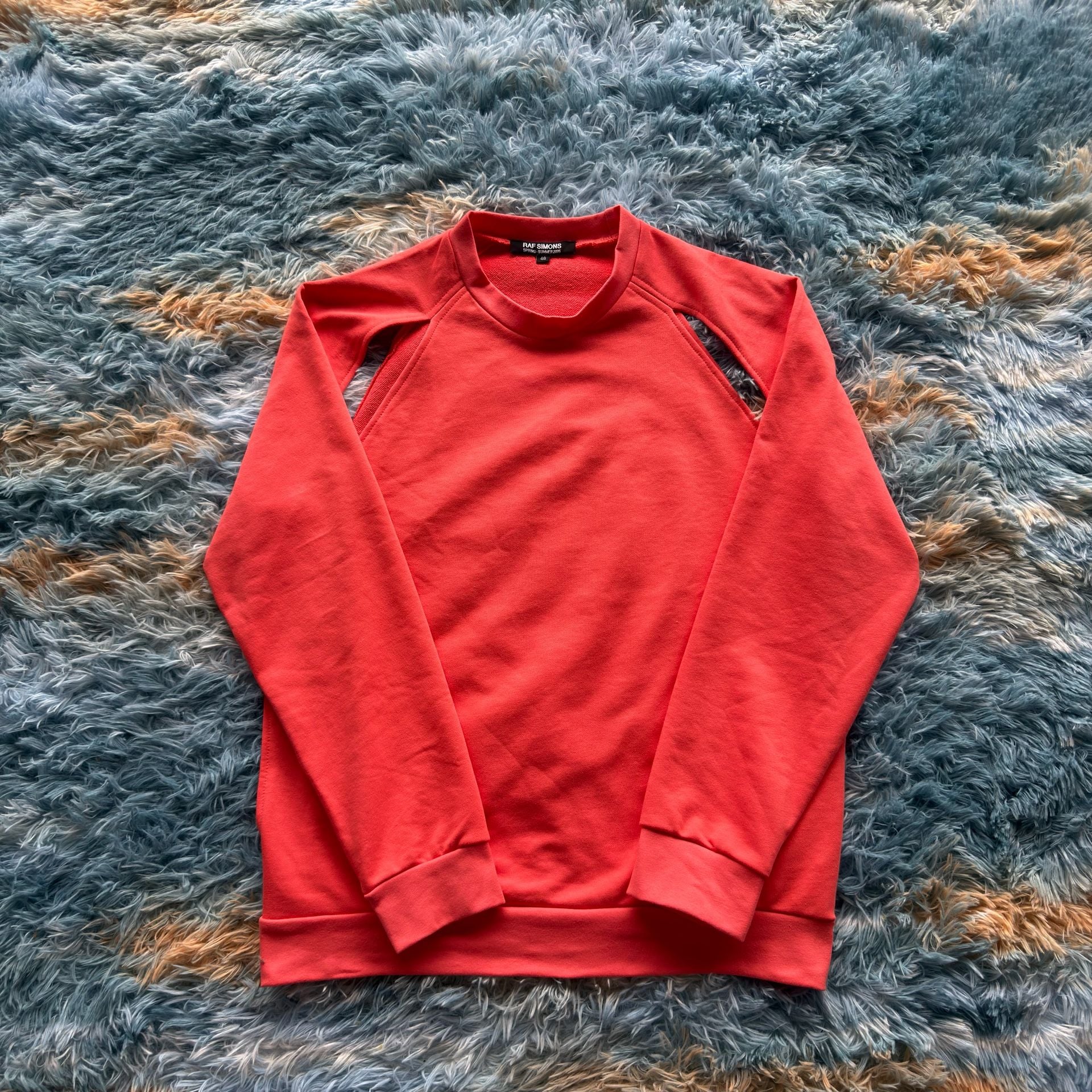 Raf Simons Icarus Surgit Sliced Sweatshirt Size 46 Orange Cotton 2