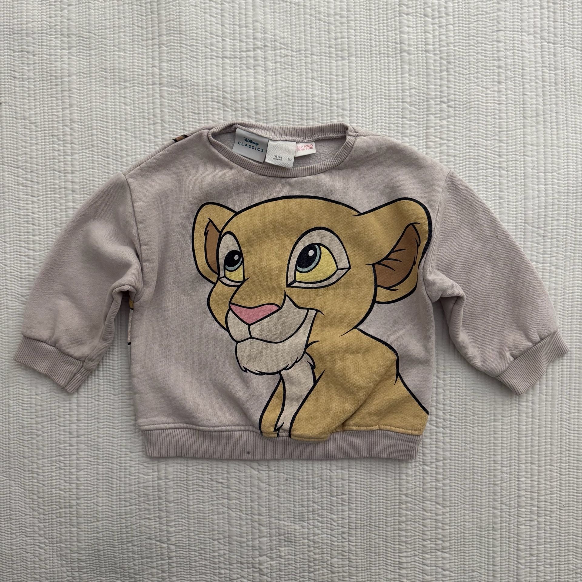 Disney Classics The Lion King Simba Sweatshirt Size 18-24M 1