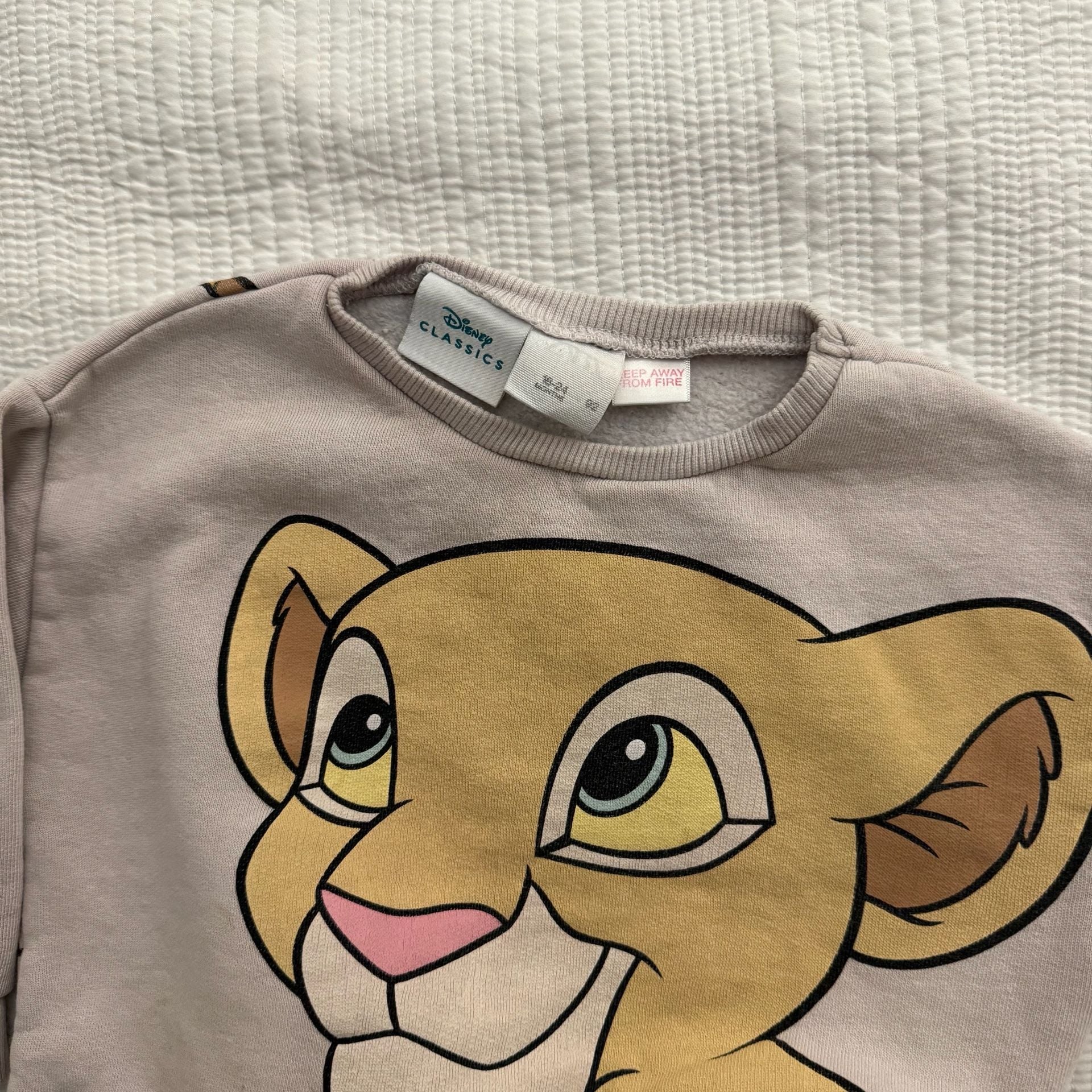 Disney Classics The Lion King Simba Sweatshirt Size 18-24M 3