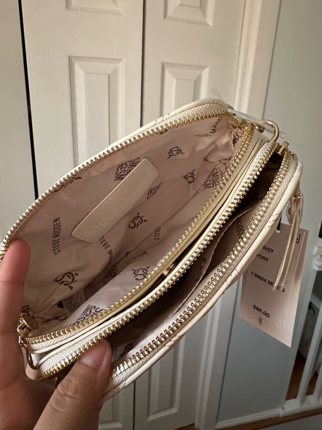 Steve Madden Bdaisy Quilted Crossbody Bag White 8