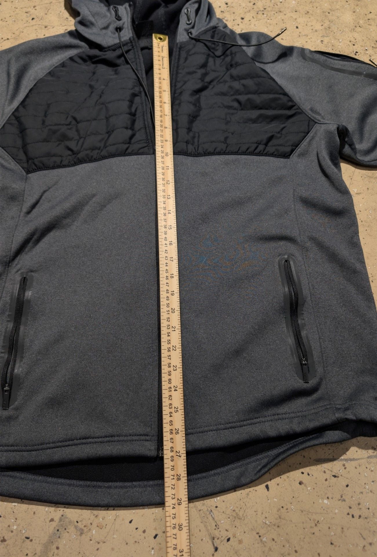 CSG Defender Full Zip Hoodie Size XL Gray Black Quilted Hybrid Jacket 7